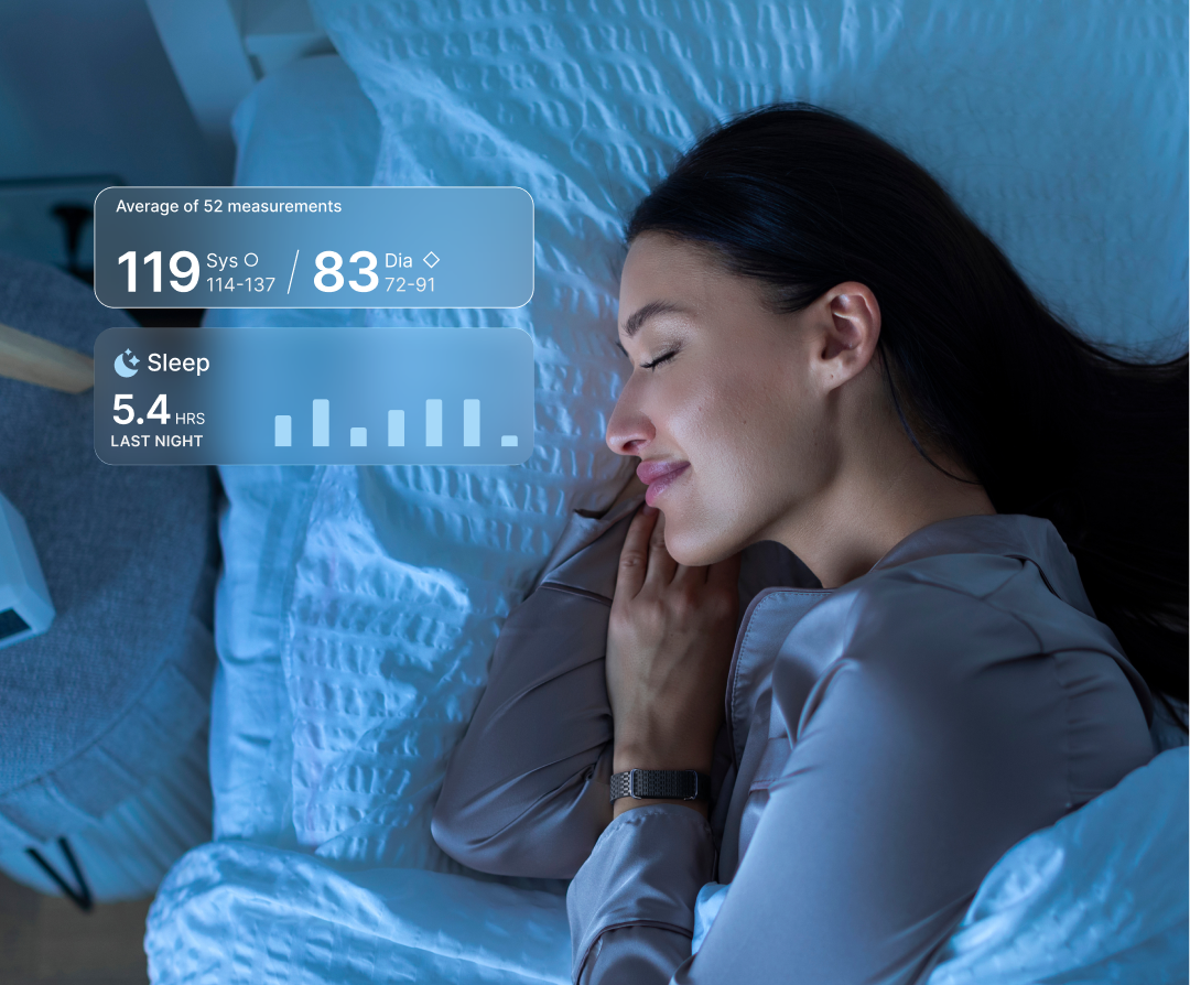 Person sleeping while wearing a Hilo Band
